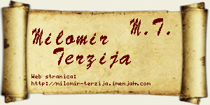 Milomir Terzija vizit kartica